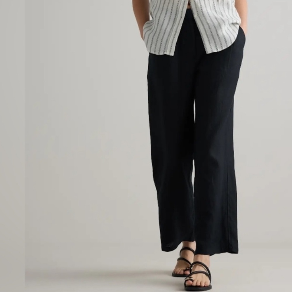 PLUS Chico’s NWT 100% Linen Classic Black Lightweight Breathable Pant Size 14